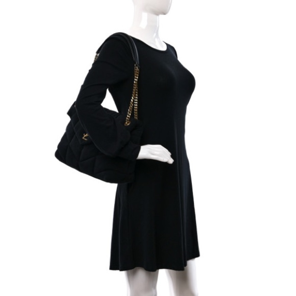 YSL Quilted Wool Jersey LouLou Puffer Medium Black - Picture 3 of 9